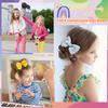 12 Pcs 5 Inch Hair Bows for Girls,Colorful Rainbow Heart Girls Hair Bows Grosgrain Ribbon Hair Bow With Alligator Clips for Toddlers Little Children Kids Teens view 3