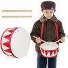 Kids Drum Set 8 Inch Wooden Toy Drum with Adjustable Strap 2 Drumsticks Educational Sensory Musical Instrument Toy Set for Toddlers Kid Baby Boys Girls Gift(Red Triangle Style) view 1