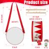 Kids Drum Set 8 Inch Wooden Toy Drum with Adjustable Strap 2 Drumsticks Educational Sensory Musical Instrument Toy Set for Toddlers Kid Baby Boys Girls Gift(Red Triangle Style) view 2