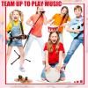 Kids Drum Set 8 Inch Wooden Toy Drum with Adjustable Strap 2 Drumsticks Educational Sensory Musical Instrument Toy Set for Toddlers Kid Baby Boys Girls Gift(Red Triangle Style) view 4