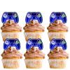 18pcs Blue Glitter Dessert Cupcake Topper Game Console Play Gaming sports Lets Glow Crazy Party Theme Decor Supplies Boys Girls Party Decoration view 1