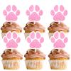 18pcs Pink Glitter Dog Paw Dessert Cupcake Topper Dog Pet Adoption Theme Decor Supplies Baby Shower Boys Girls Happy Birthday Party Decorations view 1