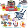 G.C Kids Cash Register Toy Pretend Play with Real Calculator Sound Scanner/Shopping Cart/Food/Play Money, Learning Counter Grocery Store Playset Toys Gift for Kid Boy Girl Age 3 4 5 6 7 8 Years Old view 2