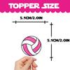 18pcs Pink Glitter Volleyball Dessert Cupcake Topper Beach Volleyball Player Sport Theme Decor Supplies Girls Happy Birthday Decorations view 2