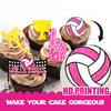 18pcs Pink Glitter Volleyball Dessert Cupcake Topper Beach Volleyball Player Sport Theme Decor Supplies Girls Happy Birthday Decorations view 3