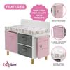 Emily Rose 18" Baby Doll Changing Table - Elephant Theme with Clothes Storage Bins & Accessories Pouch | American Girl Compatible | Ages 3+ view 3