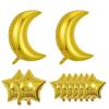 10PCS Gold Star Foil Balloons Moon Foil Mylar Balloons for Baby Shower Christmas Anniversary Engagement Wedding Birthday Party Decoration view 1