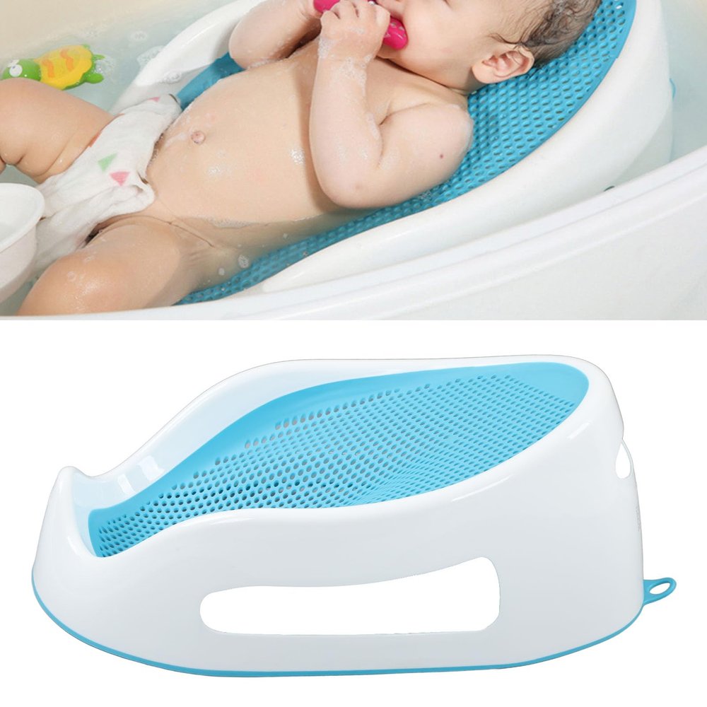 VBESTLIFE Baby Bath Support, TPE Soft Silicone, 0-6 Months, Light Blue