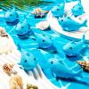 25 Pcs Rubber Sharks for Kids, Blue Shark Bath Toys Cute Floating Squeaky Mini Rubber Sharks for Shower, Classroom Carnival Prizes, Cake Decoration view 2