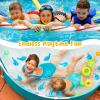 25 Pcs Rubber Sharks for Kids, Blue Shark Bath Toys Cute Floating Squeaky Mini Rubber Sharks for Shower, Classroom Carnival Prizes, Cake Decoration view 3