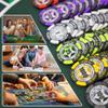 ORIENGEAR Poker Chips Professional, 50 Pcs 14 Gram Poker Chips Composite with Clear Denomination, Numbered Chips for Casino Card Game, Blackjack, Roulette Games, for Poker Lover, 8 Color view 4