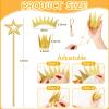 ZCYSRLQIN Costume Headwear 13 Inches Gold Star Wand and Gold Birthday Crown Hats, Paper Crowns Angel Fairy Princess for Wedding Birthday Party Cosplay Halloween Dress up Accessories view 2