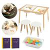 Special Supplies Kids Sensory Table Set with Deep Water and Sand Bins, Writable Lids, Chalk and Dry Erase Markers for Active, Hands-On Learning, Fun Play, Arts and Crafts - Pine Wood (2 Bins) view 1