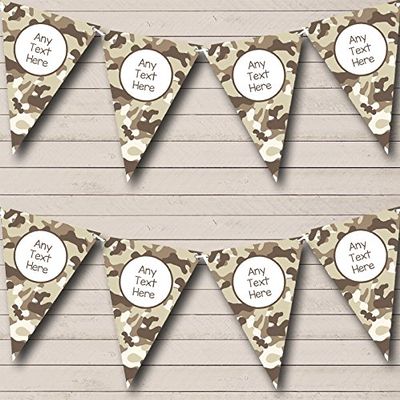 Brown Camouflage Personalized Any Age Kids Children's Birthday Party Bunting - Hanging Party Decoration - Birthday Party Banner Garland | Decorative Party Supplies