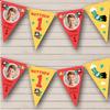 1st Boy Kids Children's Superhero Red Photo Red Personalized Any Age Kids Children's Birthday Party Bunting - Hanging Party Decoration - Birthday Party Banner Garland | Decorative Party Supplies view 1