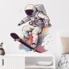 RoyoLam Skater Astronaut Wall Sticker Nursery Skateboarding Wall Decal for Kid Boy Baby Removable Peel and Stick Wall Art Home Decor Decoration for Classroom Preschool Playing Room Living Room Bedroom view 2