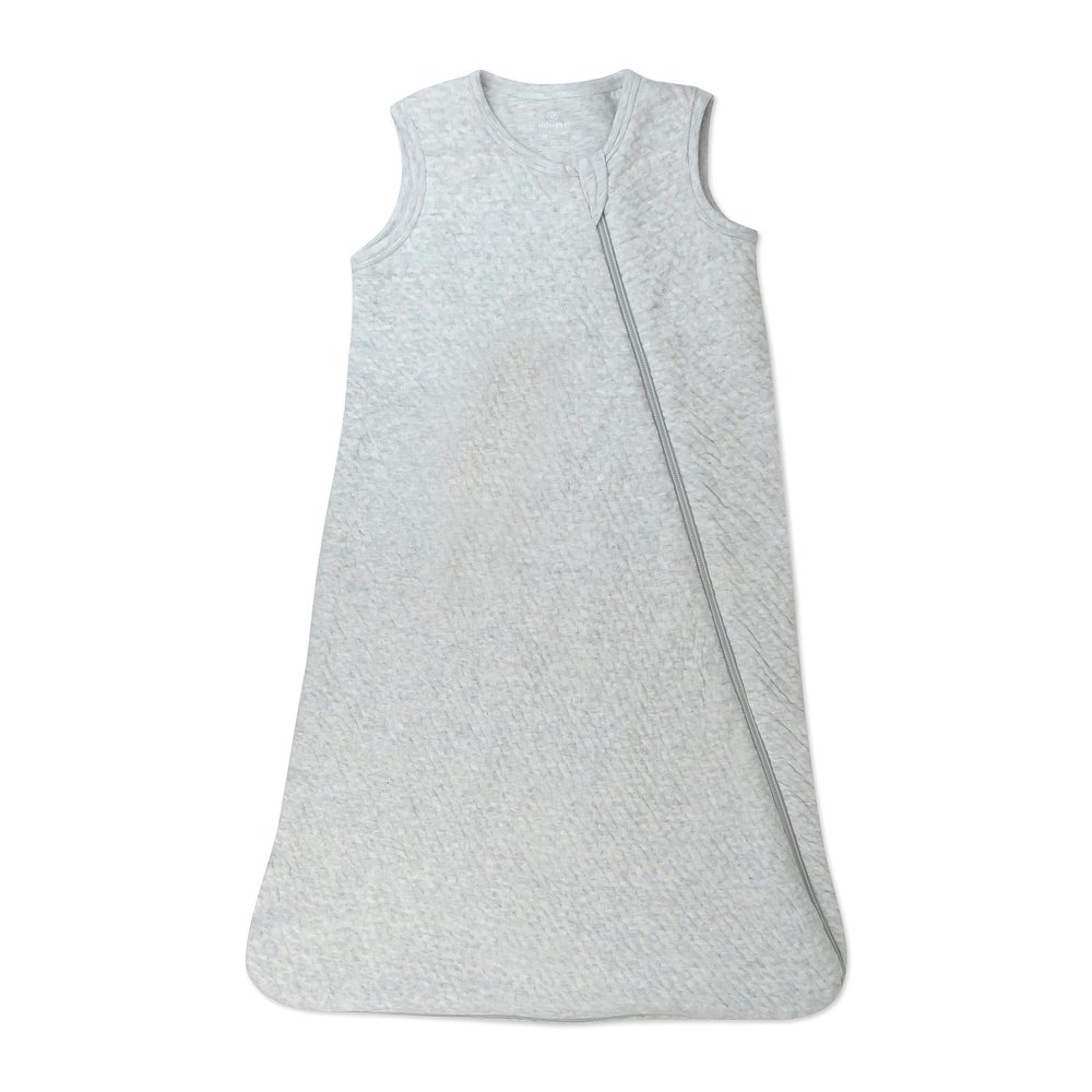 HonestBaby Organic Cotton Matelasse Wearable Blanket, Light Gray Heather, Small