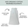 HonestBaby Organic Cotton Matelasse Wearable Blanket, Light Gray Heather, Small view 3