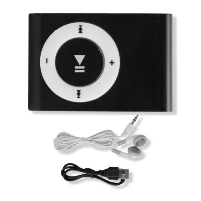 WOOXGEHM MP3 Player, Portable Music Player with Earphone and USB Cable, Built in Memory Card Expansion Slot, Back Clip Sports MP3 Player(Black)