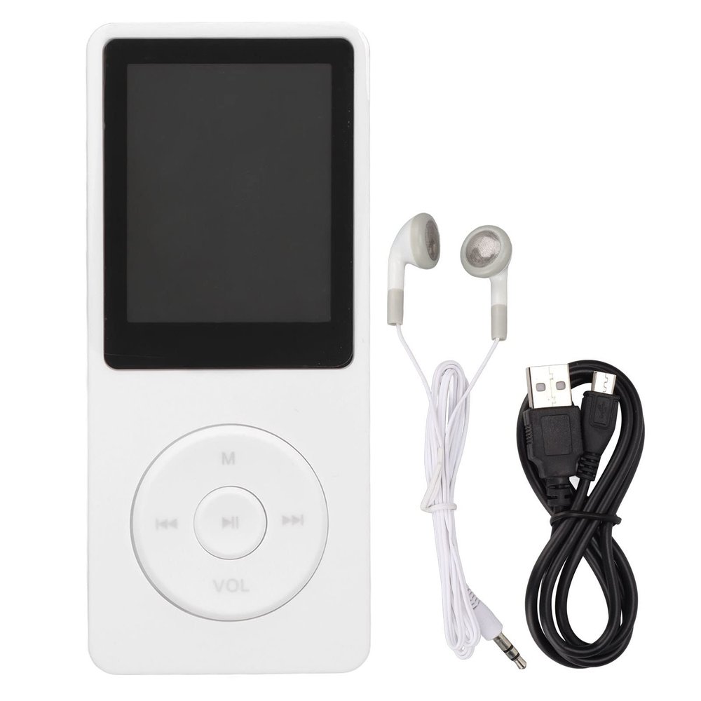 MP3 Player, 1.8 Inch Display Screen Music Player, Multifunctional Portable MP3 Music Player for Going Out, Traveling and Entertainment(White)