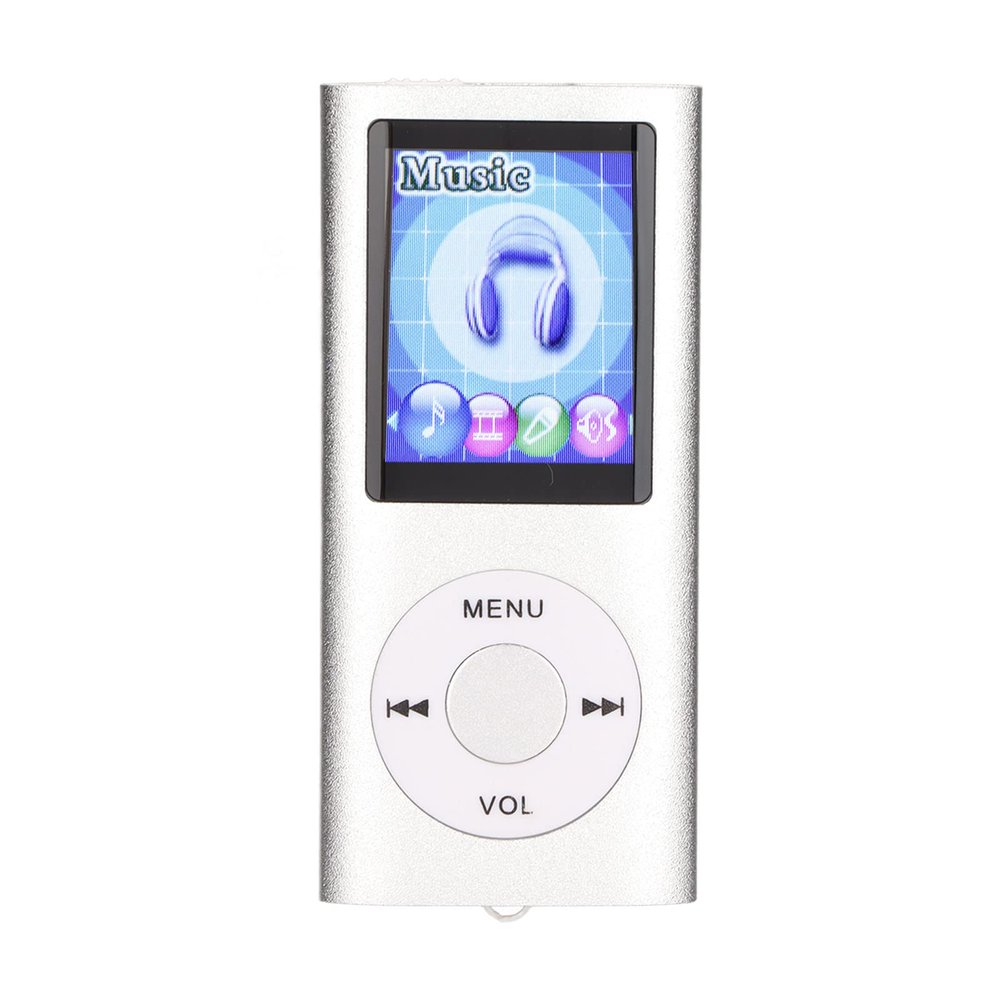 MP3 Player, 1.8 Inch Color Display Screen Multifunctional MP3 Music Player with USB Cable And Earphones, Portable Music Player for Going Out, Traveling, Entertainment(Silver)