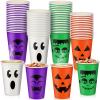 100 Pcs Halloween Party Cups 12 oz Pumpkin Vampire Bat Ghost Paper Cups Disposable Cups for Hot Cold Drinks Trick or Treat Supplies Decoration (Halloween) view 1