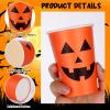 100 Pcs Halloween Party Cups 12 oz Pumpkin Vampire Bat Ghost Paper Cups Disposable Cups for Hot Cold Drinks Trick or Treat Supplies Decoration (Halloween) view 4