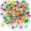 150PCS Plastic Spiders Halloween Small Plastic Spiders Fake Spiders Realistic Spider Toys Prank Props for Home and Party Decor, 2 x 1.8 Inches, Black, Green, Orange, Purple, Glow in The Dark Spiders view 1