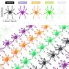 150PCS Plastic Spiders Halloween Small Plastic Spiders Fake Spiders Realistic Spider Toys Prank Props for Home and Party Decor, 2 x 1.8 Inches, Black, Green, Orange, Purple, Glow in The Dark Spiders view 2