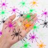 150PCS Plastic Spiders Halloween Small Plastic Spiders Fake Spiders Realistic Spider Toys Prank Props for Home and Party Decor, 2 x 1.8 Inches, Black, Green, Orange, Purple, Glow in The Dark Spiders view 3