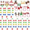 27 PCS Christmas Party Favors, Light Up Xmas Necklace Headband Glasses Set, Xmas Bulb Necklace Antler Lights Headbands LED Flashing Glitter Eyeglasses for Christmas Gift, Holiday Christmas Accessories view 1