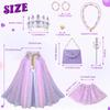 Meland Princess Dress up Clothes for Girl, Princess Cape with Kid Crown Toys, Birthday Gifts for Toddler Girls 3,4,5,6,7,8 view 4