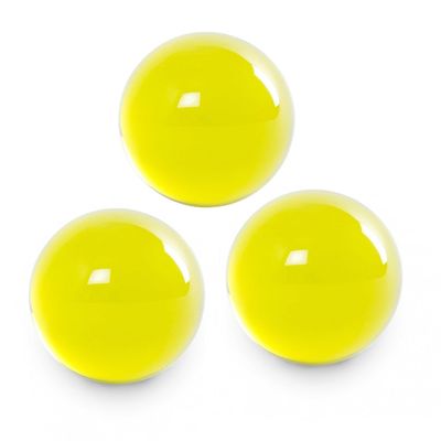 3-Pack of 1 1/2 in. 38mm Yellow Acrylic Contact Juggling Ball +/-0.005", 1.5" Chartreuse Yellow Acrylic Plastic Resin Ball Set
