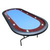 INO Design Poker Table for 10 Player Casino Games 96 inches Light Series with Cup Holders Wooden Racetrack Felt Foldable Legs, Blue view 2