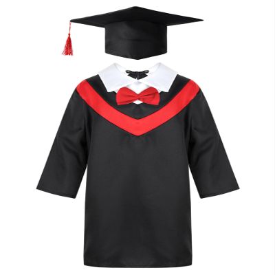 Hularka Kids Boys Girls Preschool Kindergarten Graduation Gown Cap Set with Tassel for Ceremony Student Uniforms Red 8-10 Years