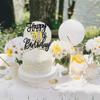 1 PCS Happy 70th Birthday Cake Topper Black Gold Glitter Cheers to 70 Years Birthday Cake Pick 70 Fabulous Cake Decoration for Happy 70th Birthday Anniversary Party Decorations Supplies view 4