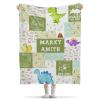 ARNOVIC Dinosaur Personalized Blanket with Custom Name Dinosaur, 40"x50" Custom Baby Name Blankets Gift for Girl Boy, Dino Customized Baby Throw Blanket with Name, Gifts for Toddler Newborn view 1