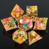 LDICEK DND Dice Set Dungeons and Dragons Dice Sharp Edged Dice Set of 7 DND Faceted Dice Golden Numbers and Beautiful Iron Box Perfect for Dungeons & Dragons RPG and Board Game(Flowers Moss) view 2