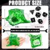 Deekin Dice Jail Gelatinous Cube Dice Prison Resin Cube 7 Role Playing Cage with Container Black Polyhedral Set Miniature Accessory for Gatherings Activity Party Gift Set(Green) view 2