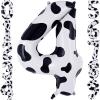 Cow Print Number 4 Balloon, Large 40 Inch Cow Number Birthday Balloons, Foil Mylar Number 4 Balloons for 4 Year Old Birthday Party Decorations Supplies Animal Farm Cowboy Cowgirl Themed Party view 1