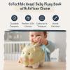 Blue Sky Clayworks Angel Baby Piggy Bank, Ceramic, 8 in L x 6 in W x 7 in H, Gold Script Nursery Keepsake view 4