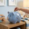 Blue Sky Clayworks Baby's First Piggy Bank, 7.75-inch Length, Blue, Gift, Christening, Tabletops view 2
