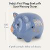 Blue Sky Clayworks Baby's First Piggy Bank, 7.75-inch Length, Blue, Gift, Christening, Tabletops view 3