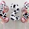 Cow Print Number 2 Balloon, Large 40 Inch Cow Number Birthday Balloons, Foil Mylar Number 2 Balloons for 2 Year Old Birthday Party Decorations Supplies Animal Farm Cowboy Cowgirl Themed Party view 2