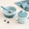 Done by Deer Foodie First Meal Set with Suction Base  Elphee  Blue  3-Piece Baby Feeding Set with Bowl, Spout Cup & Spoon  Elephant Motif  Microwave & Dishwasher Safe view 3
