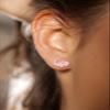 Charmed Owl 925 Sterling Silver Children's Pink Brontosaurus Dinosaur Stud Earrings view 2
