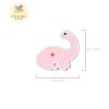 Charmed Owl 925 Sterling Silver Children's Pink Brontosaurus Dinosaur Stud Earrings view 4