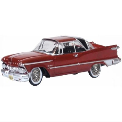 1959 Imperial Crown 2 Door Hardtop Radiant Red with Black Top 1/87 (HO) Scale Diecast Model Car by Oxford Diecast 87IC59003