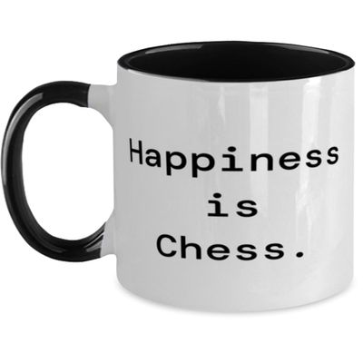 Happiness is Chess. Chess Two Tone 11oz Mug, Gag Chess Gifts, Cup For Men Women from Friends, Chess sets, Chess boards, Chess pieces, Travel chess sets, Magnetic chess sets, Electronic chess sets