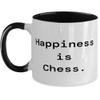 Happiness is Chess. Chess Two Tone 11oz Mug, Gag Chess Gifts, Cup For Men Women from Friends, Chess sets, Chess boards, Chess pieces, Travel chess sets, Magnetic chess sets, Electronic chess sets view 1